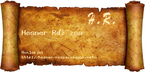 Hesner Rózsa névjegykártya